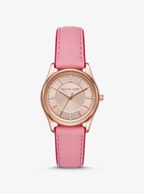 Colette Rose Gold Tone and Leather Watch Michael Kors