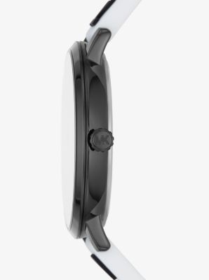 Oversized Charley Black-Tone and Logo Silicone Watch