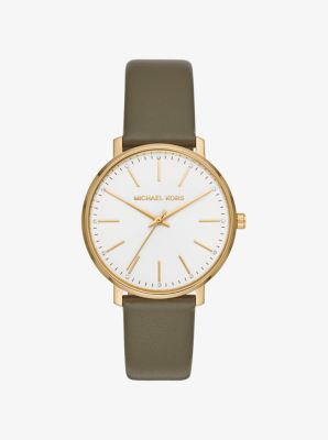 Michael kors pyper leather clearance watch