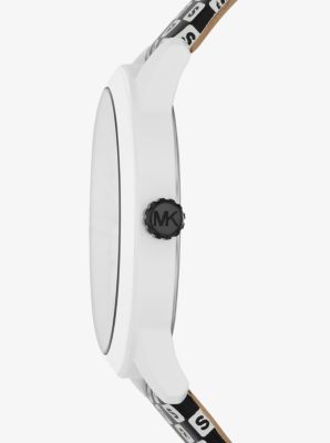 michael kors white runway watch