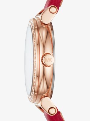 Petite Sofie Leather and Rose Gold-Tone Watch