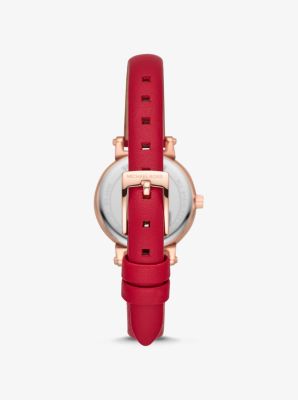 Petite Sofie Leather and Rose Gold-Tone Watch