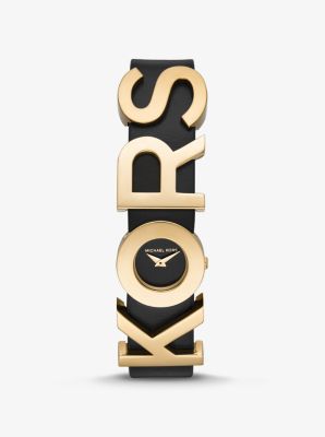 KORS-Embellished Leather Watch