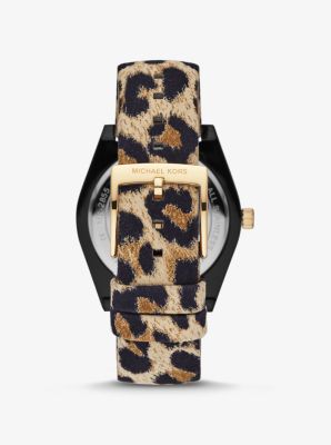 Michael kors leopard print on sale watch