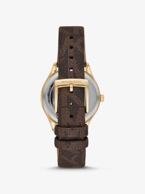 Jaycie Logo and Gold-Tone Watch