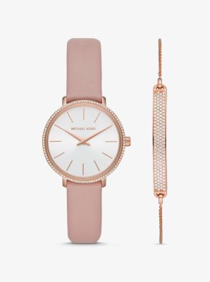 michael kors rose gold watch and bracelet set