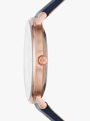 Montre Pyper de ton or rose &agrave; bracelet en cuir