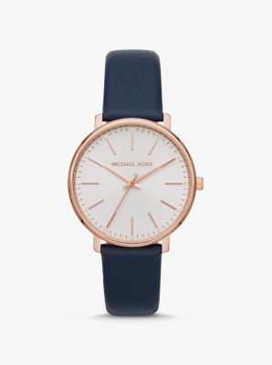 Michael kors best sale pyper leather watch