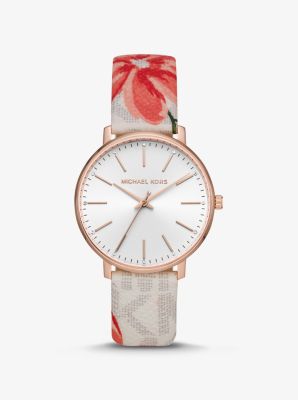 michael kors watch with flowers