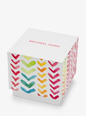 Allie Pav&eacute; Rose Gold-Tone and Leather Qixi Watch