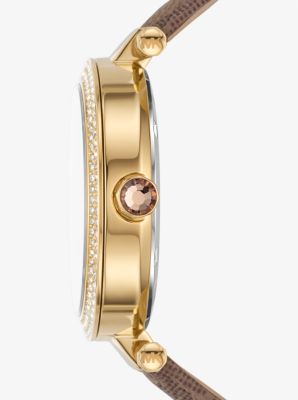 Armbanduhr Parker im Goldton mit Pavé und Logo image number 1