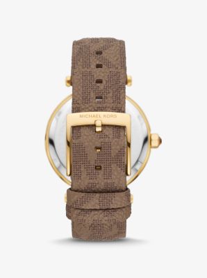 Armbanduhr Parker im Goldton mit Pavé und Logo image number 2