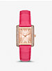 Emery Pavé Rose Gold-Tone and Crocodile Embossed Leather Watch image number 0