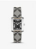 Mini Emery Silver-Tone and Empire Logo Jacquard Watch image number 0