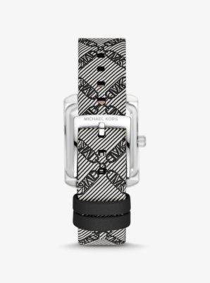 Reloj Emery mini en tono plateado de jacquard con logotipo imperio image number 2