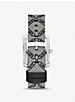 Mini Emery Silver-Tone and Empire Logo Jacquard Watch image number 2