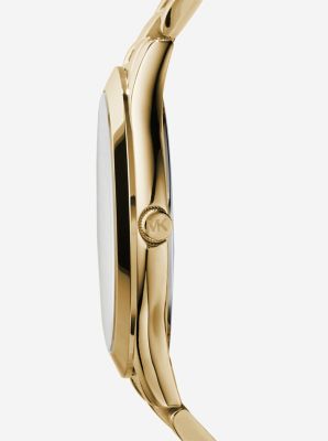 Michael Kors MK3179 Damen-Uhr Slim Runway Analog Quarz Edelstahl-Armband  Gold-Ton