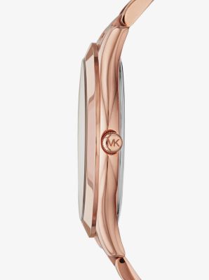 Oversized Slim Runway Rose Gold Tone Watch Michael Kors