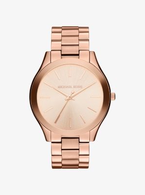 Oversized Slim Runway Rose Gold Tone Watch Michael Kors