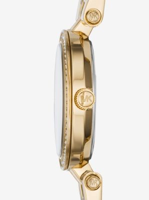 Darci Petite Pav&eacute; Gold-Tone Watch