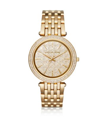 Darci Pave Gold Tone Watch Michael Kors