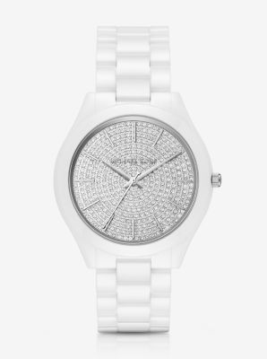 michael kors petite runway pavé ceramic watch