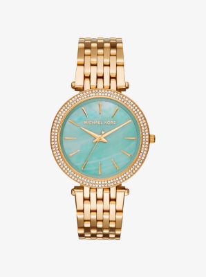 Darci Pav Mother of Pearl and Gold Tone Watch Michael Kors