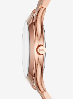 Michael kors mini slim runway watch rose discount gold