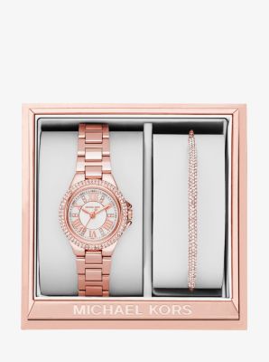 Camille Rose Gold-Tone Watch and Pavé Slider Bracelet Set | Michael Kors