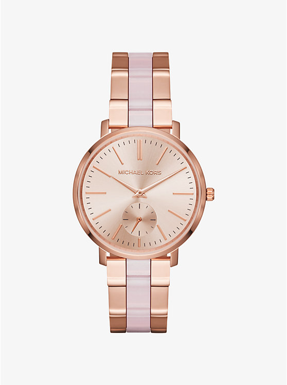 Jaryn Rose Gold-Tone and Acetate Watch image number 0