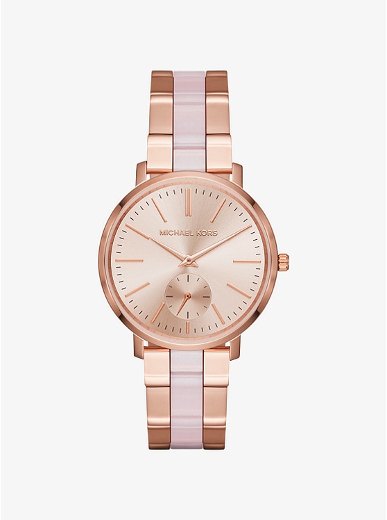 Jaryn Rose Gold-Tone and Acetate Watch