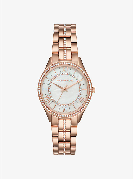 Mini Lauryn Pavé Rose Gold-Tone Watch image number 0