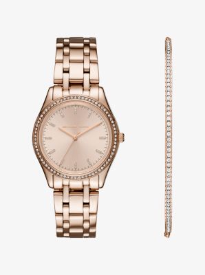 michael kors rose gold watch with bracelet