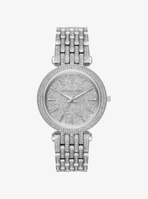 Michael kors silvertone hot sale darci watch