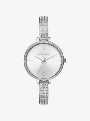 jaryn pave silver tone watch