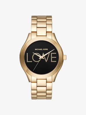 Slim Runway Love Gold-Tone Watch 