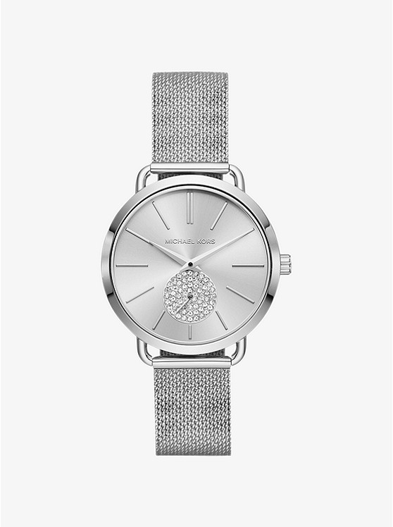 Portia Mesh Silver-Tone Watch