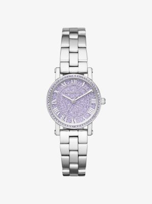 Petite Norie Pav&eacute; Silver-Tone Watch