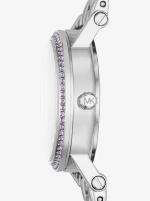Petite Norie Pav&eacute; Silver-Tone Watch