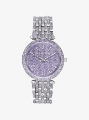 mk watch silver diamonds