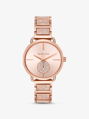 Portia Pave Rose Gold-Tone Watch | Michael Kors