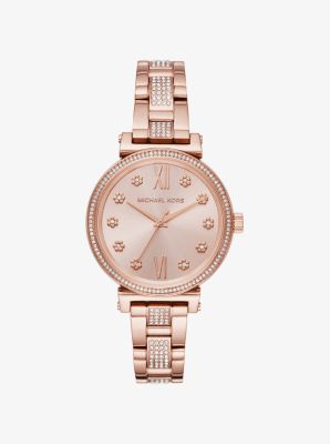 michael kors sofie pave rose gold watch