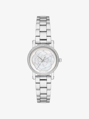 Petite Norie Floral Silver-Tone Watch 