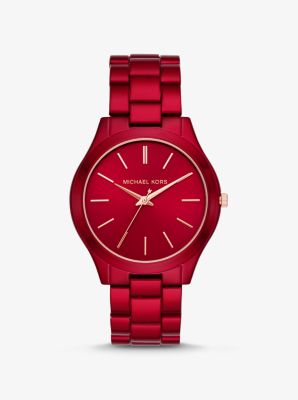 Slim Runway Red-Coated Watch | Michael Kors