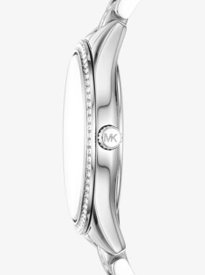 lauryn pave silver tone watch