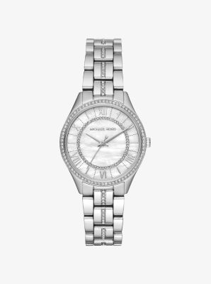 Mini Lauryn Pavé Silver-Tone Watch | Michael Kors