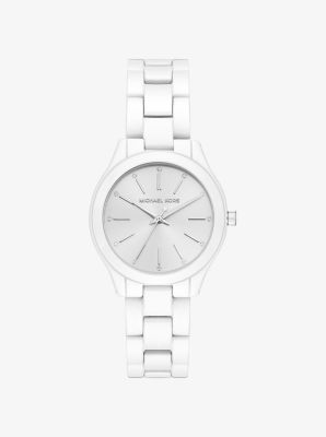 michael kors white runway watch