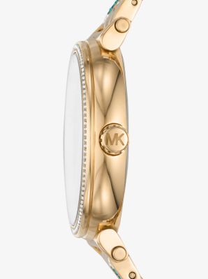 Mini Sofie Pav Peacock Gold Tone Watch Michael Kors