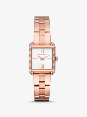 michael kors watch square rose gold