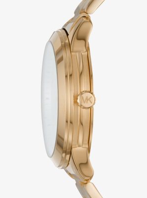 Runway Gold-Tone and Leather Interchangeable Watch Set